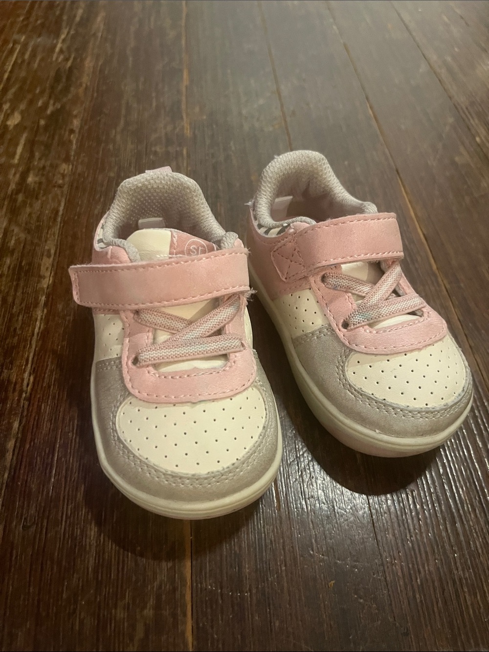 Stride Rite 360 Pink, Cream and Gray Girls' Velcro Lace Sneakers